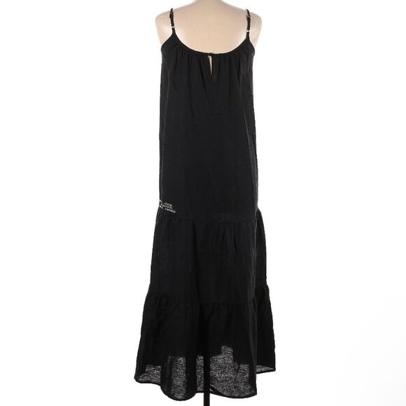 Wat. The Brand Black Cami Linen Blend Word Art Maxi Dress Size 6 - Picture 5 of 11